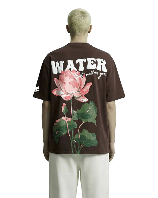Drip Desi's Water Lotus Graphic Oversized T-Shirt
