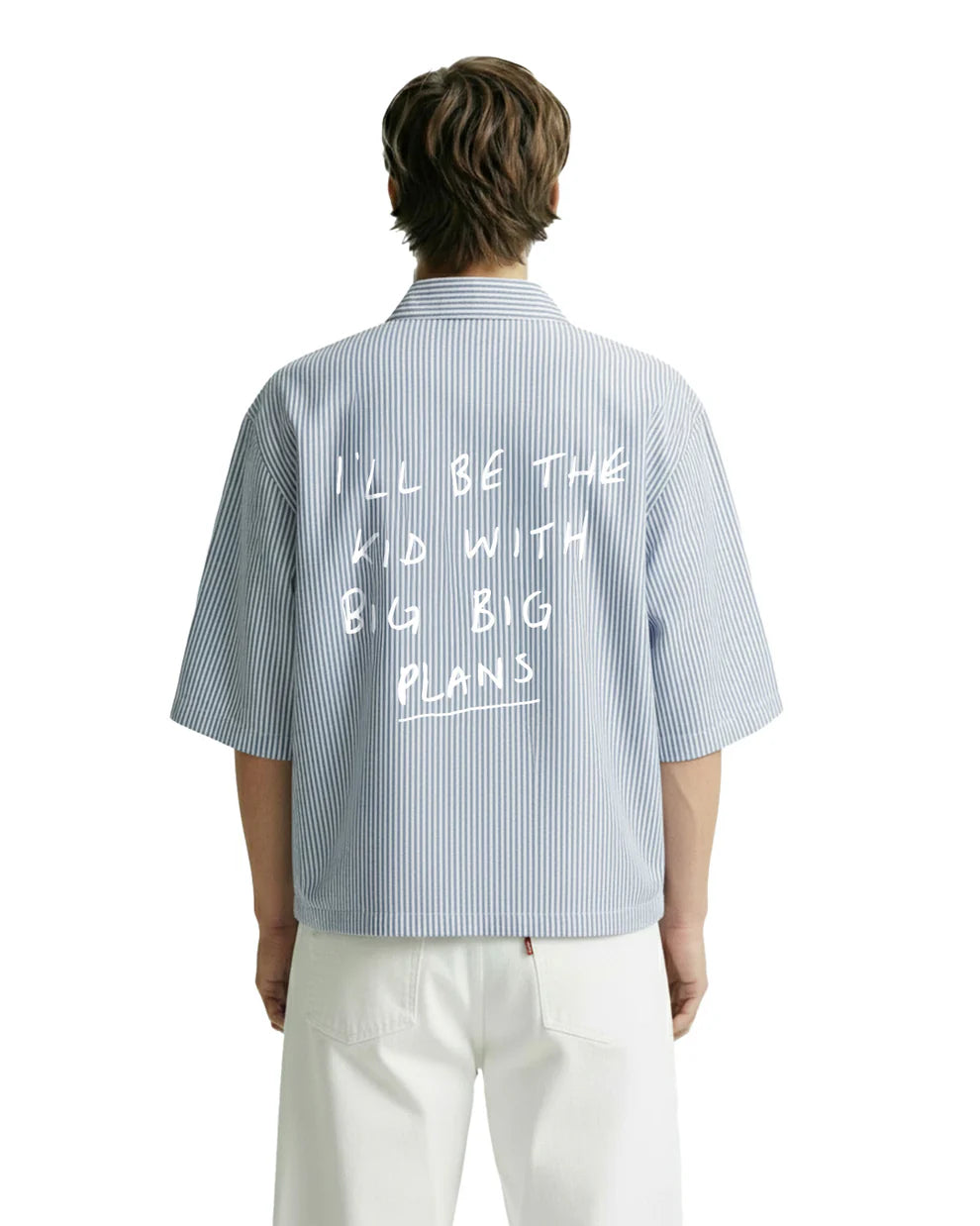 Drip Desi's Striped Oversized Shirt with Statement Back Print – Big Plans Streetwear Shirt