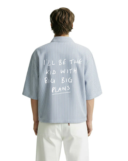 Drip Desi's Striped Oversized Shirt with Statement Back Print – Big Plans Streetwear Shirt