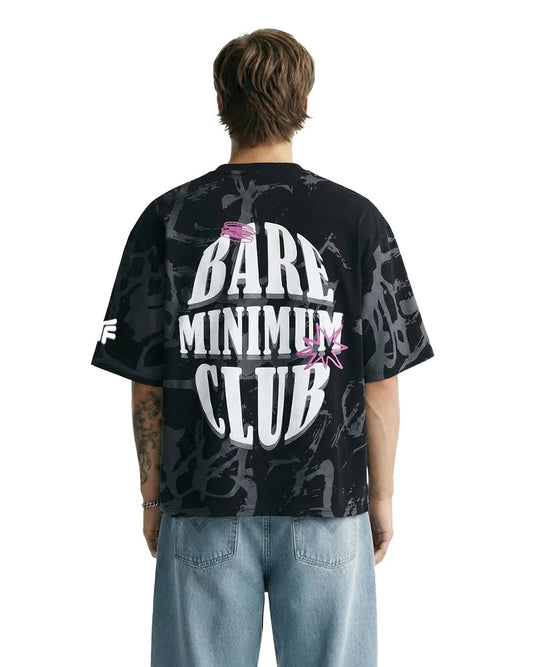 Drip Desi's Bare Minimum Club Oversized Black T-Shirt – Graphic Streetwear Tee