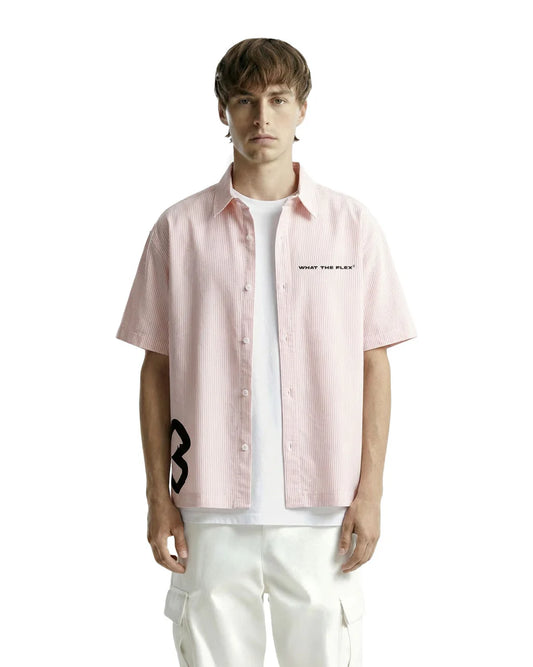 Drip Desi's Pink Striped Oversized Shirt with Broken Dreams Back Print – Streetwear Statement Shirt