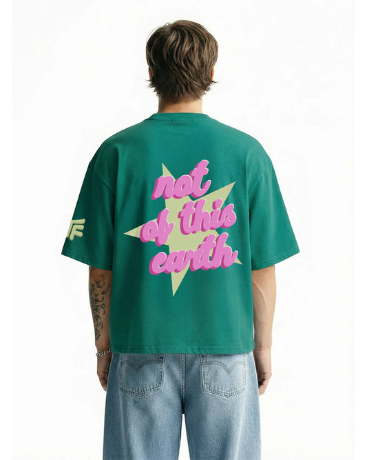 Drip Desi's Not Of This Earth Oversized Green T-Shirt – Trendy Streetwear Tee