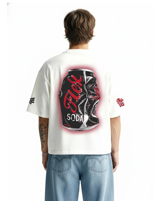 Drip Desi's Flex Soda Oversized White T-Shirt – Graphic Streetwear Tee