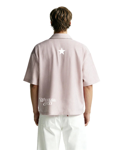 Drip Desi's Pink Striped Oversized Shirt with Greatest Print – Premium Streetwear Shirt