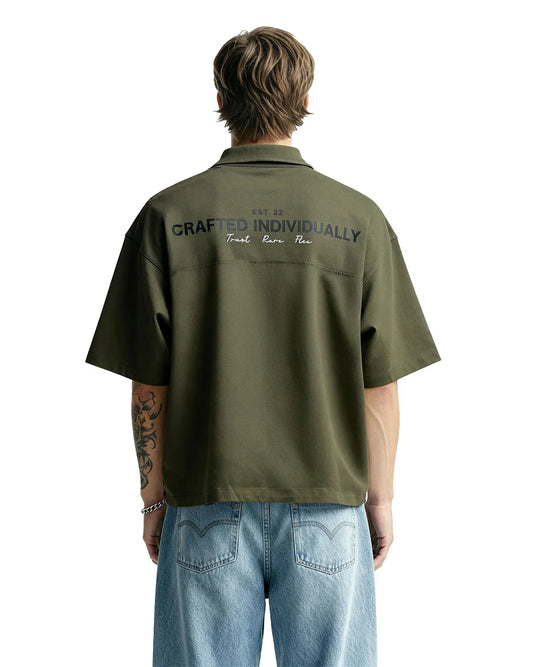 Drip Desi's Olive Green Retro Polo T-Shirt