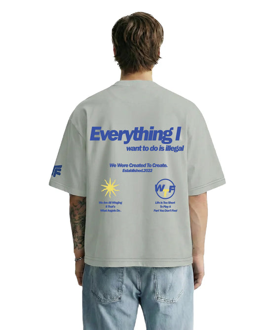 Drip Desi's Organic Only Grey Oversized T-Shirt