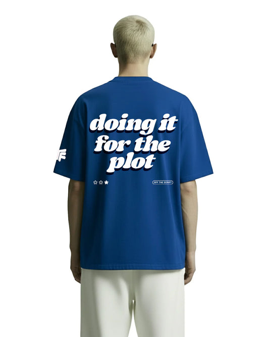 Drip Desi's Doing It For The Plot Blue Oversized T-Shirt