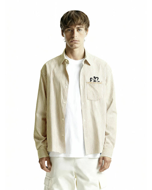 Drip Desi's Peace Graphic Striped Shirt