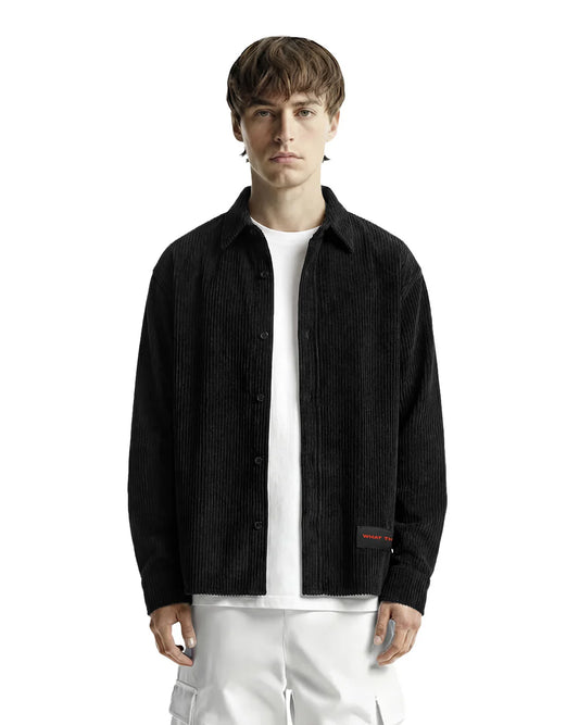 Drip Desi’s Black Ribbed Oversized Shirt – Premium Textured Streetwear Shirt