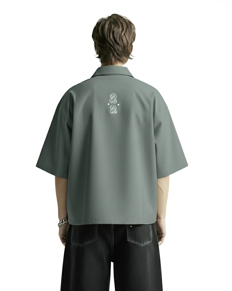 Drip Desi's Sage Green Oversized Zip Shirt – Minimal Premium Streetwear Shirt