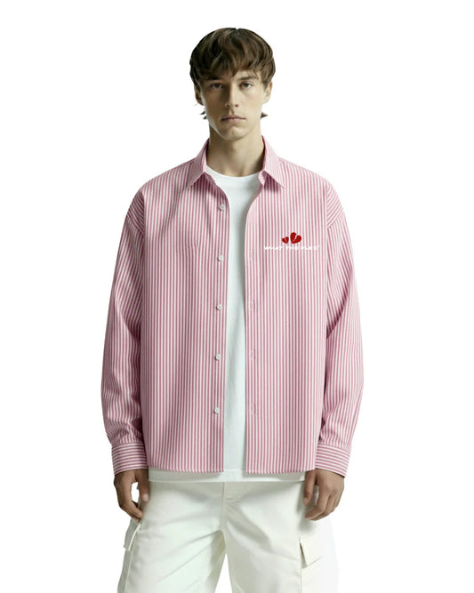 Drip Desi's Do You Still Think Of Me Pink Striped Shirt