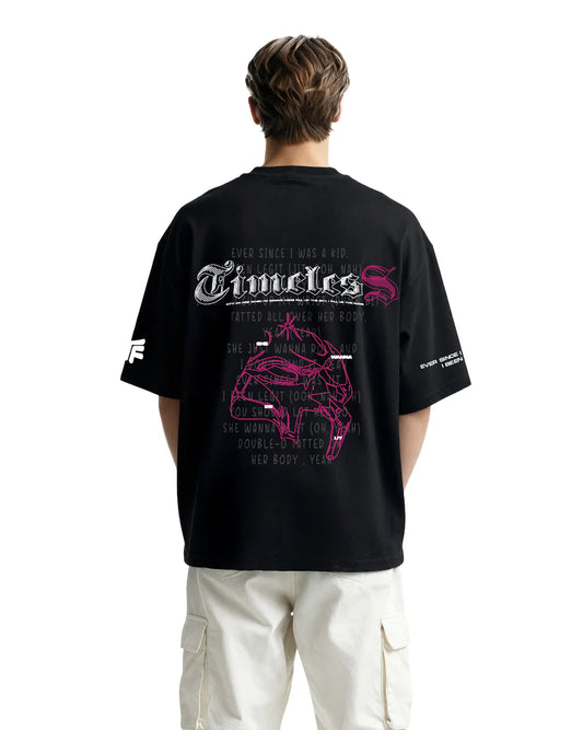 Drip Desi's Timeless Graphic Black Oversized T-Shirt