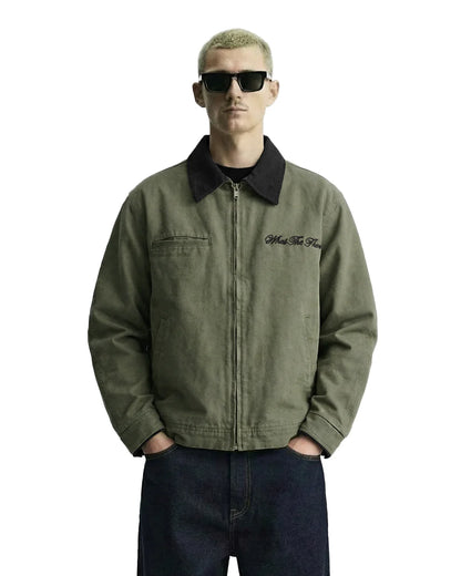 Drip Desi's Olive Oversized Zip Jacket – Premium Minimal Streetwear Jacket