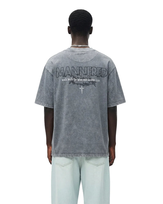 Drip Desi's Mannered Washed Grey Oversized T-Shirt