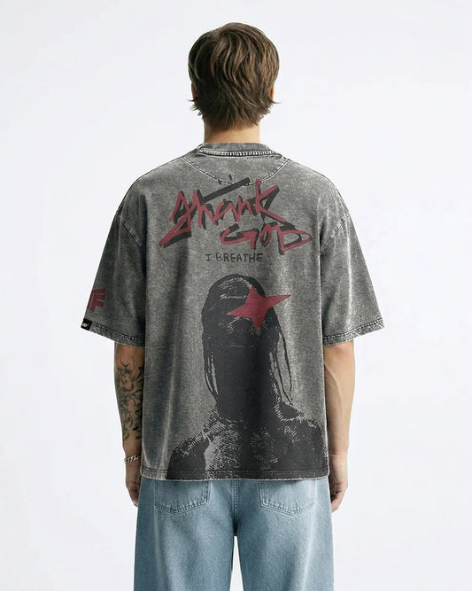 Drip Desi's Vintage Wash Graphic Oversized T-Shirt – Street Art Edition