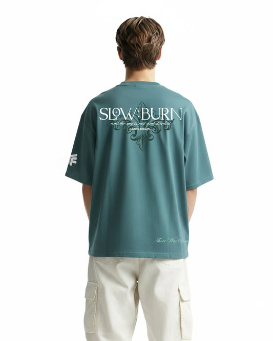 Drip Desi's Slow Burn Green Oversized T-Shirt